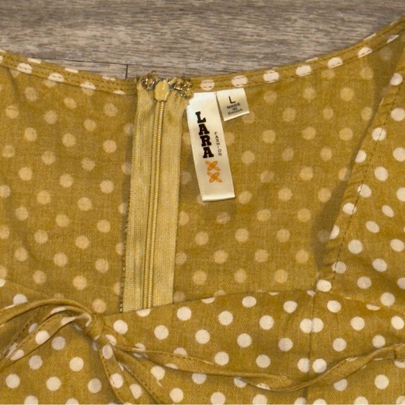 LARA Charming French Flirty Polka Dot Mustard Yellow Rockabilly 50’s Dress - Picture 10 of 11